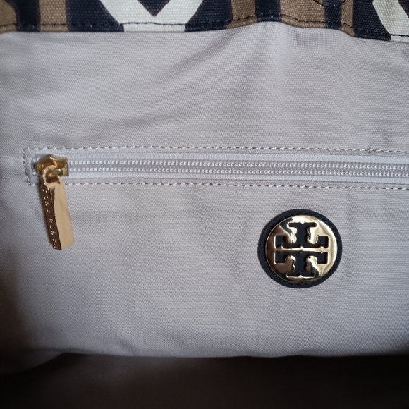 Tory Burch Lrg Canvas Tote Bag EUC - Picture 6 of 12
